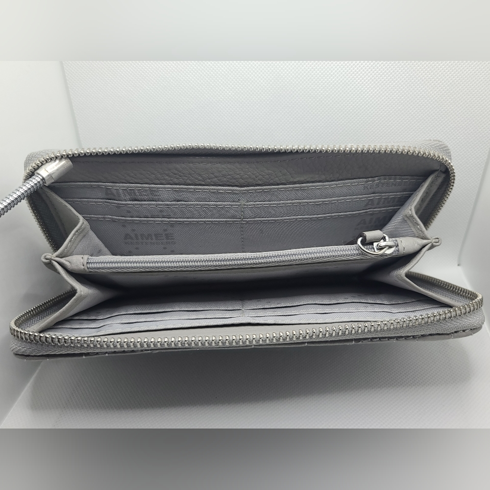 Aimee Kestenberg Light Grey Leather Wallet - Picture 4 of 6